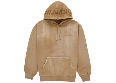 Pre-owned Supreme Men's  Brush Stroke Hooded Sweatshirt In Dark Tan In Brown
