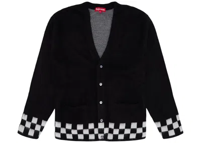 Pre-owned Supreme Men's  Brushed Checkerboard Cardigan In Black