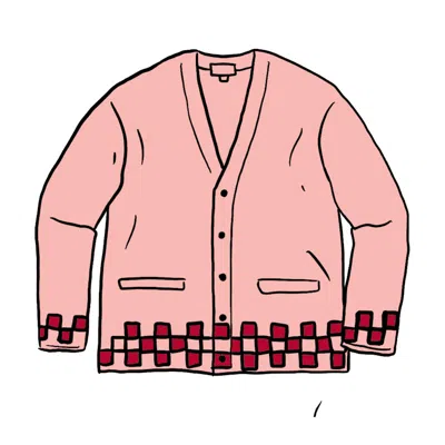Pre-owned Supreme Men's  Brushed Checkerboard Cardigan In Pink