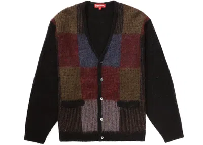Pre-owned Supreme Men's  Brushed Grid Cardigan In Black