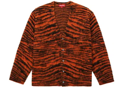 Pre-owned Supreme Men's  Brushed Mohair Cardigan In Tiger Stripe