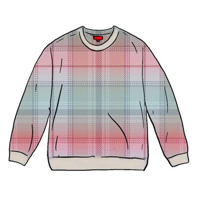 Pre-owned Supreme Men's  Brushed Plaid Sweater In White