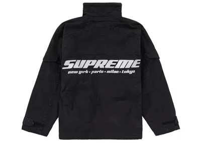 Pre-owned Supreme Men's  Brushed Twill Zip Jacket In Black