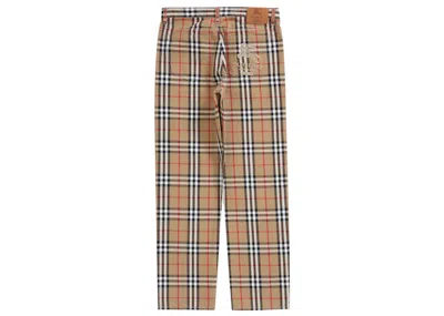 Pre-owned Supreme Men's  Burberry Regular Jean In Beige