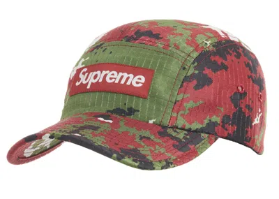 Pre-owned Supreme Men's  Camo Ripstop Camp Cap In Red Camo