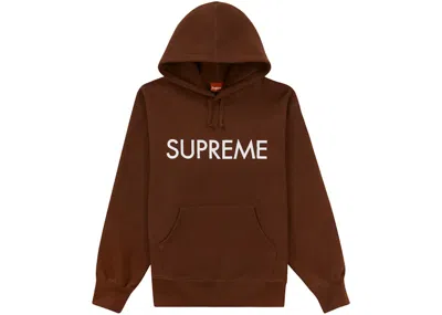 Pre-owned Supreme Men's  Capital Hooded Sweatshirt In Dark Brown