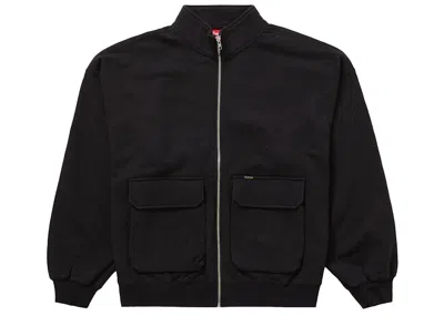 Pre-owned Supreme Men's  Cargo Pocket Zip Up Sweatshirt In Black