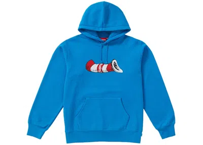 Pre-owned Supreme Men's  Cat In The Hat Hooded Sweatshirt In Bright Royal In Blue