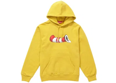 Pre-owned Supreme Men's  Cat In The Hat Hooded Sweatshirt In Mustard