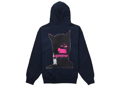 Pre-owned Supreme Men's  Catwoman Hooded Sweatshirt In Navy Blue