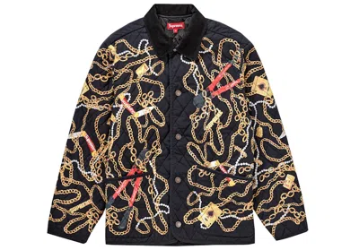 Pre-owned Supreme Men's  Chains Quilted Jacket In Black
