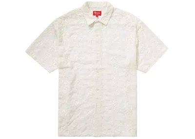 Pre-owned Supreme Men's  Chainstitch Chiffon Short Sleeve Shirt In White