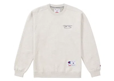 Pre-owned Supreme Men's  Champion 3d Metallic Crewneck Sweatshirt In Ash Grey In Gray