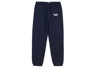 Pre-owned Supreme Men's  Champion 3d Metallic Sweatpant In Navy Blue
