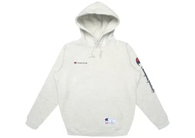 Pre-owned Supreme Men's  Champion Hooded Sweatshirt In Grey