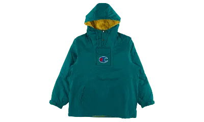 Pre-owned Supreme Men's  Champion Pullover Parka Jacket In Teal In Blue