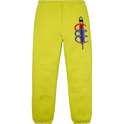 Pre-owned Supreme Men's  Champion Stacked C Sweatpant In Bright Green