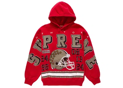 Pre-owned Supreme Men's  Champions Studded Hooded Sweatshirt In Red