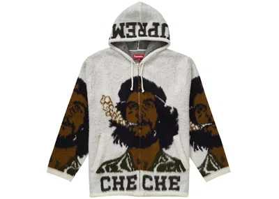 Pre-owned Supreme Men's  Che Hooded Zip Up Sweater In White