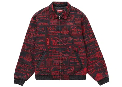 Pre-owned Supreme Men's  Checks Embroidered Denim Jacket In Black