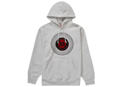 Pre-owned Supreme Men's  Chenille Applique Hooded Sweatshirt In Ash Grey In Gray