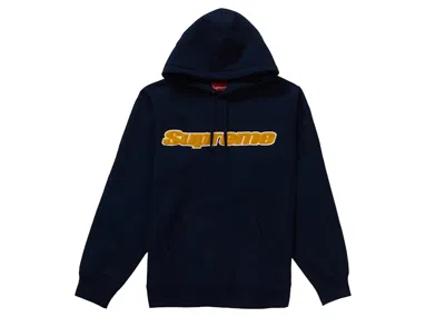 Pre-owned Supreme Men's  Chenille Hooded Sweatshirt In Blue