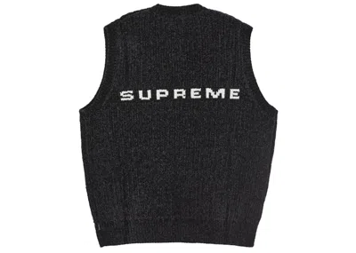 Pre-owned Supreme Men's  Chenille Sweater Vest In Black