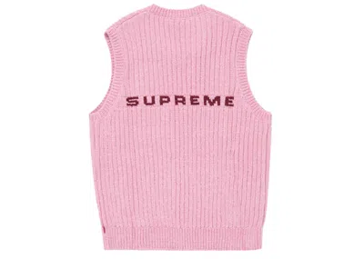 Pre-owned Supreme Men's  Chenille Sweater Vest In Light Purple
