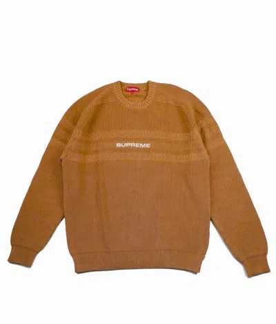 Pre-owned Supreme Men's  Chest Stripe Raglan Sweater In Brown