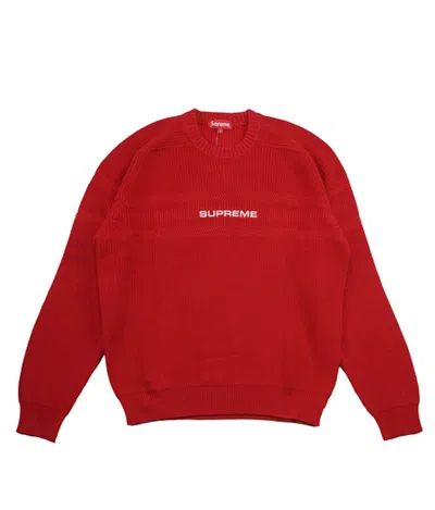 Pre-owned Supreme Men's  Chest Stripe Raglan Sweater In Red