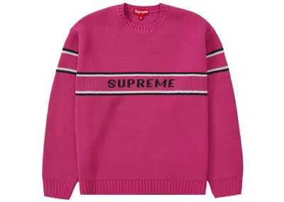 Pre-owned Supreme Men's  Chest Stripe Sweater (fw23) In Pink