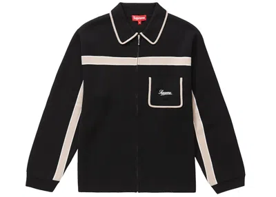 Pre-owned Supreme Men's  Chest Stripe Zip Up Cardigan In Black