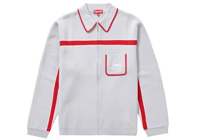 Pre-owned Supreme Men's  Chest Stripe Zip Up Cardigan In Grey