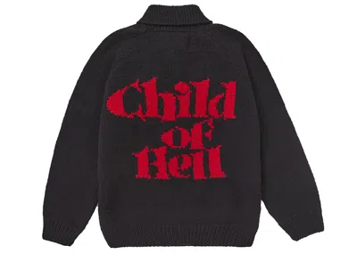 Pre-owned Supreme Men's  Child Of Hell Cowichan Sweater In Black