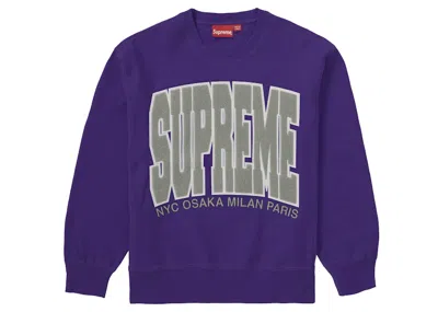 Pre-owned Supreme Men's  Cities Arc Crewneck Sweatshirt In Purple