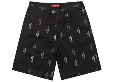 Pre-owned Supreme Men's  Classic Logo Chino Short In Black