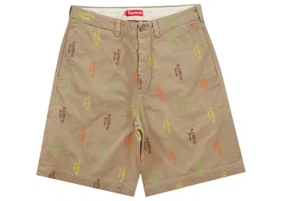 Pre-owned Supreme Men's  Classic Logo Chino Short In Tan