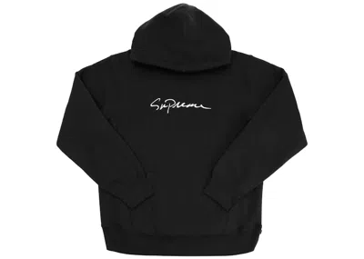 Pre-owned Supreme Men's  Classic Script Hooded Sweatshirt In Black