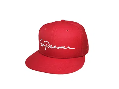 Pre-owned Supreme Men's  Classic Script New Era Cap In Red