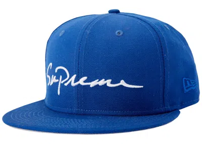 Pre-owned Supreme Men's  Classic Script New Era Cap In Royal
