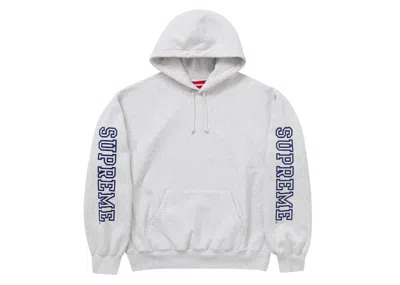 Pre-owned Supreme Men's  Collegiate Sleeve Hooded Sweatshirt In Ash Grey