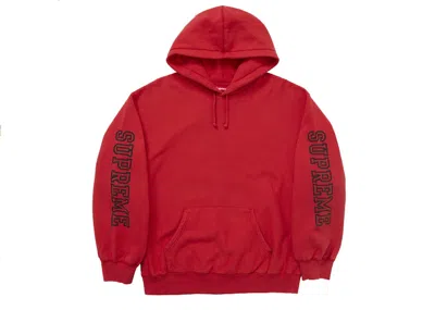 Pre-owned Supreme Men's  Collegiate Sleeve Hooded Sweatshirt In Burnt Red