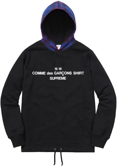 Pre-owned Supreme Men's  Comme Des Garcons Hooded Sweatshirt In Black