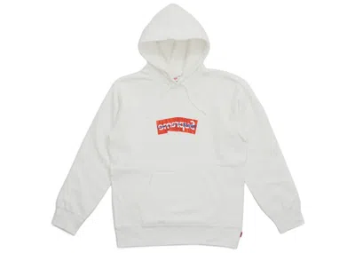 Pre-owned Supreme Men's  Comme Des Garcons Shirt Box Logo Hooded Sweatshirt In White