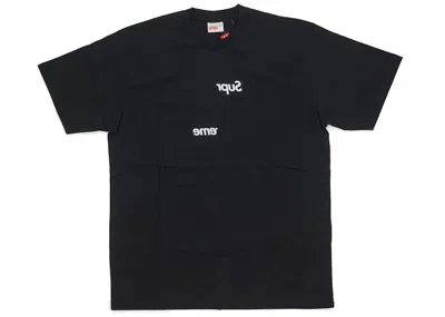 Pre-owned Supreme Men's  Comme Des Garcons Shirt Split Box Logo Tee In Black