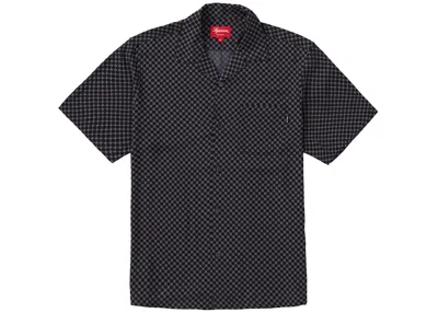 Pre-owned Supreme Men's  Compact Dot Rayon Short Sleeve Shirt In Black