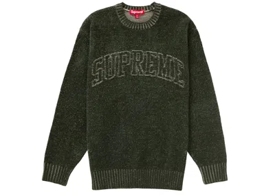Pre-owned Supreme Men's  Contrast Arc Sweater In Olive