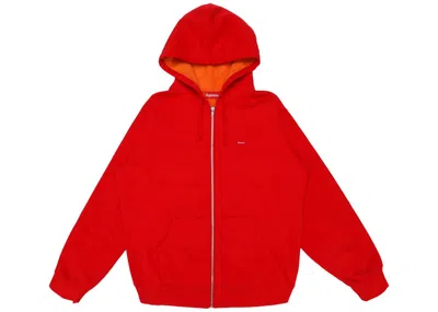Pre-owned Supreme Men's  Contrast Zip Up Hooded Sweatshirt In Red