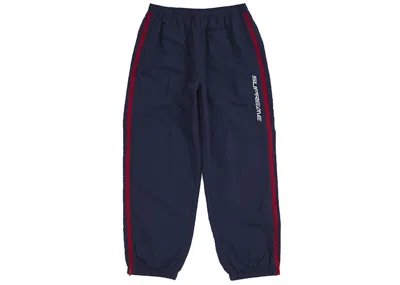 Pre-owned Supreme Men's  Contrast Zip Warm Up Pant In Navy Blue
