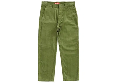 Pre-owned Supreme Men's  Corduroy Flight Pant In Olive In Green